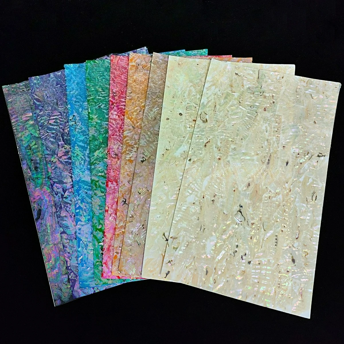 Soft Natural Abalone Shell Inlay Veneer Flexible Mother Of Pearl Paper DIY Handicraft Material Seashell Flake with Adhesive Back
