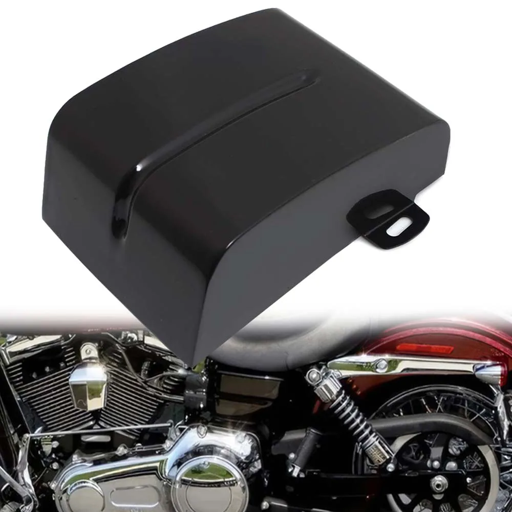 Motorcycle Gloss Black Battery Left Side Cover Fairing Metal Protector Parts Fit for Harley Dyna Fat Bob Street Bob 2006-2017