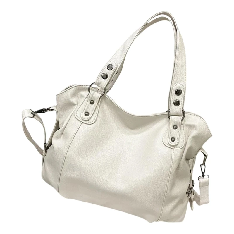 E74B Bolso espacioso para mujer, bolso cruzado cuero PU, bolso hombro informal con correa ajustable para uso diario