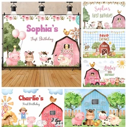 Cartoon Farm Pink Cabin Cute Baby Girls Boys Kids Gifts Birthday Party Banner Backdrop Custom Room Photo Poster Decor Background