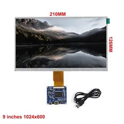 9 Inch 1024*600 Screen Display LCD Monitor Driver Control Board Mini HDMI-Compatible For Lattepanda,Raspberry Pi Banana Pi PC