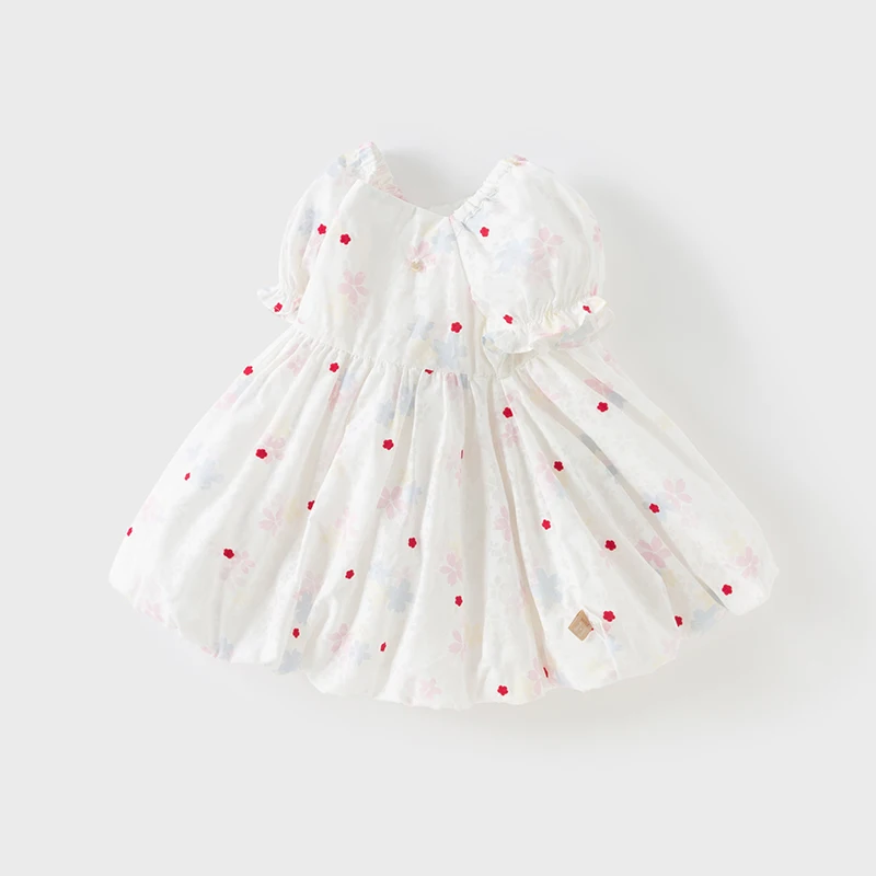 Dave Bella Children Dresses Spring Summer Short Sleeved Girls Baby Sweet Cotton Skirts Stylish Outerwear Kids Clothing DB2252213