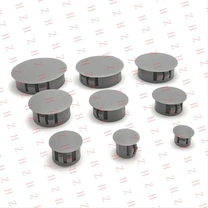 U+ Round Plastic Grey Blanking End Caps Tube Pipe Inserts Plugs Bungs 5mm - 60mm（Minimum order 10 pieces）