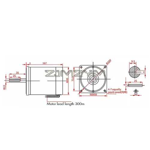 Imagen 2 del producto Motor de CC de alto par de 200W, 12V/24V, 1800/3000rpm, Motor de imán permanente, Mini Motor reversible de CC drehbank, Motor generador DIY