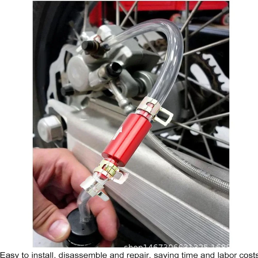 طقم خرطوم نزف الفرامل للدراجات النارية 6 مم أنبوب صمام فحص أحادي الاتجاه مصنوع من مواد ألومنيوم ومطاطية متينة #5