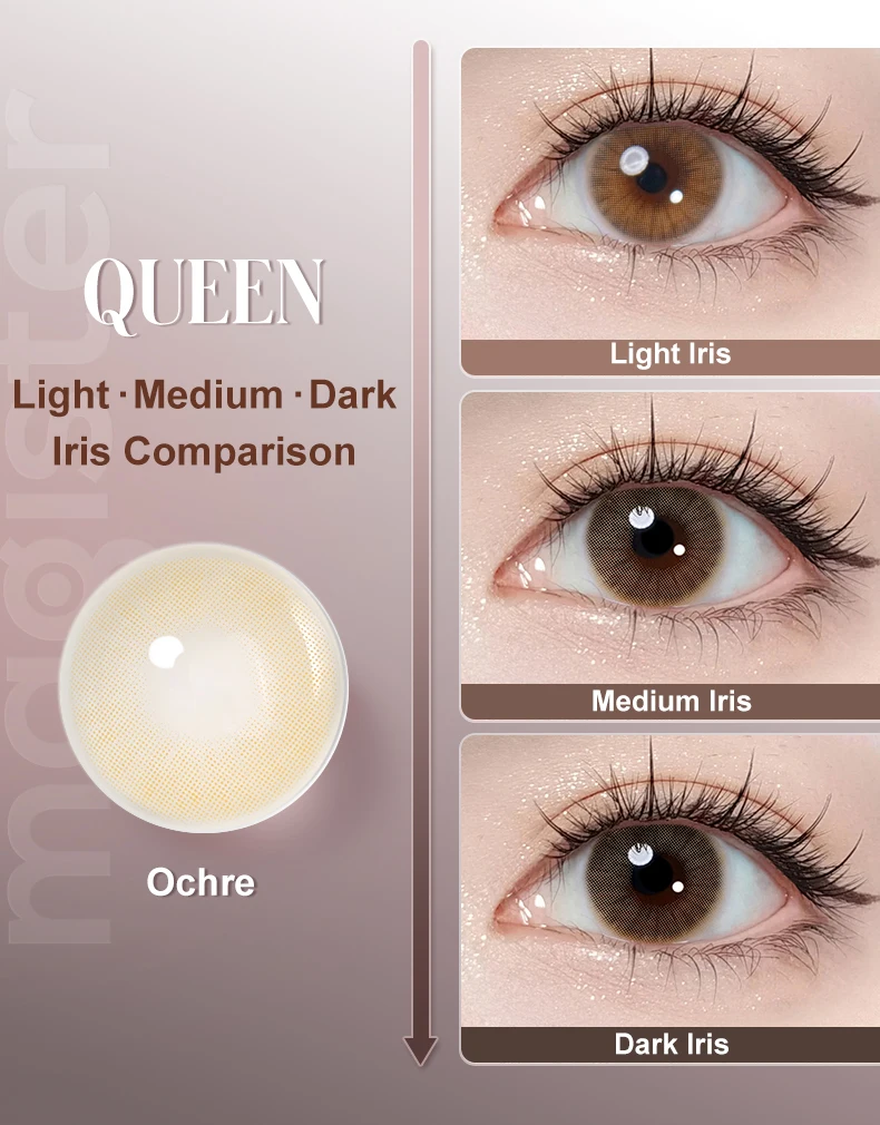 (0.00~-8.00) MAGISTER Queen Naturfarbene Kontaktlinsen mit Dioptrien, Farbige Kontaktlinsen für Make-up, 6 Monate – Detail 9