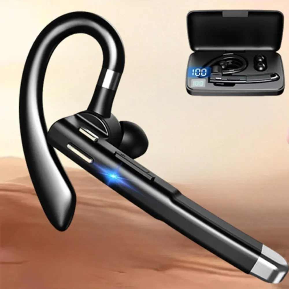 

Rotatable Bluetooth Earphone Hanging Ear Bluetooth Business Headset Screen Display Single Ear Wireless Headphones Sports
