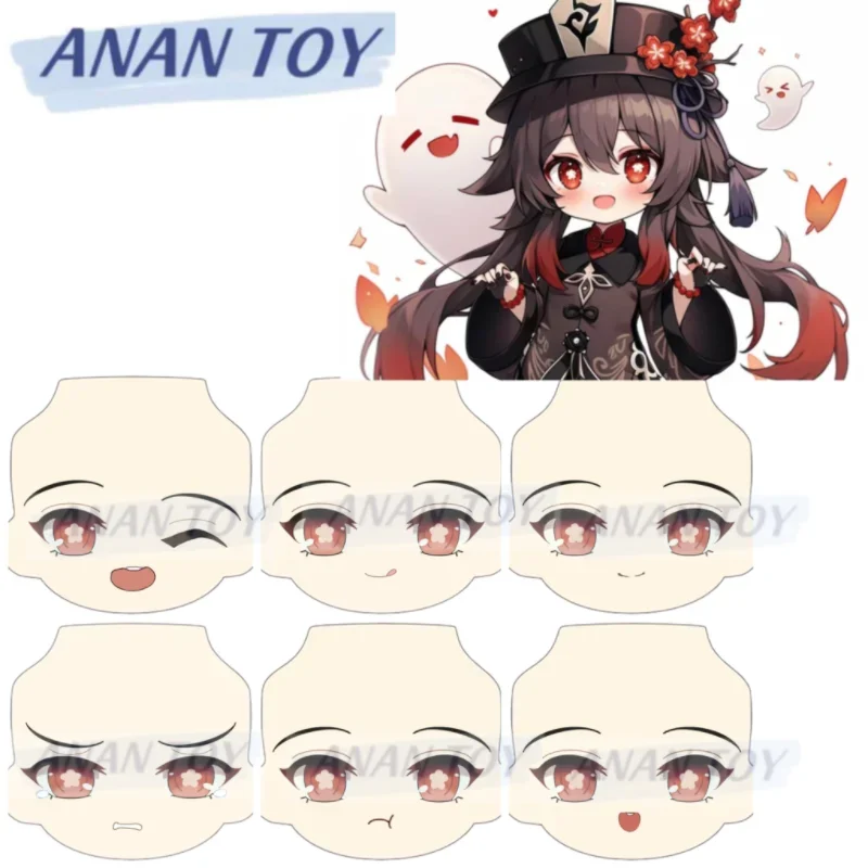 

Hutao Ob11 Face GSC YMY Doll Handmade Water Sticker Faceplates Anime Game Cosplay Toy Accessories