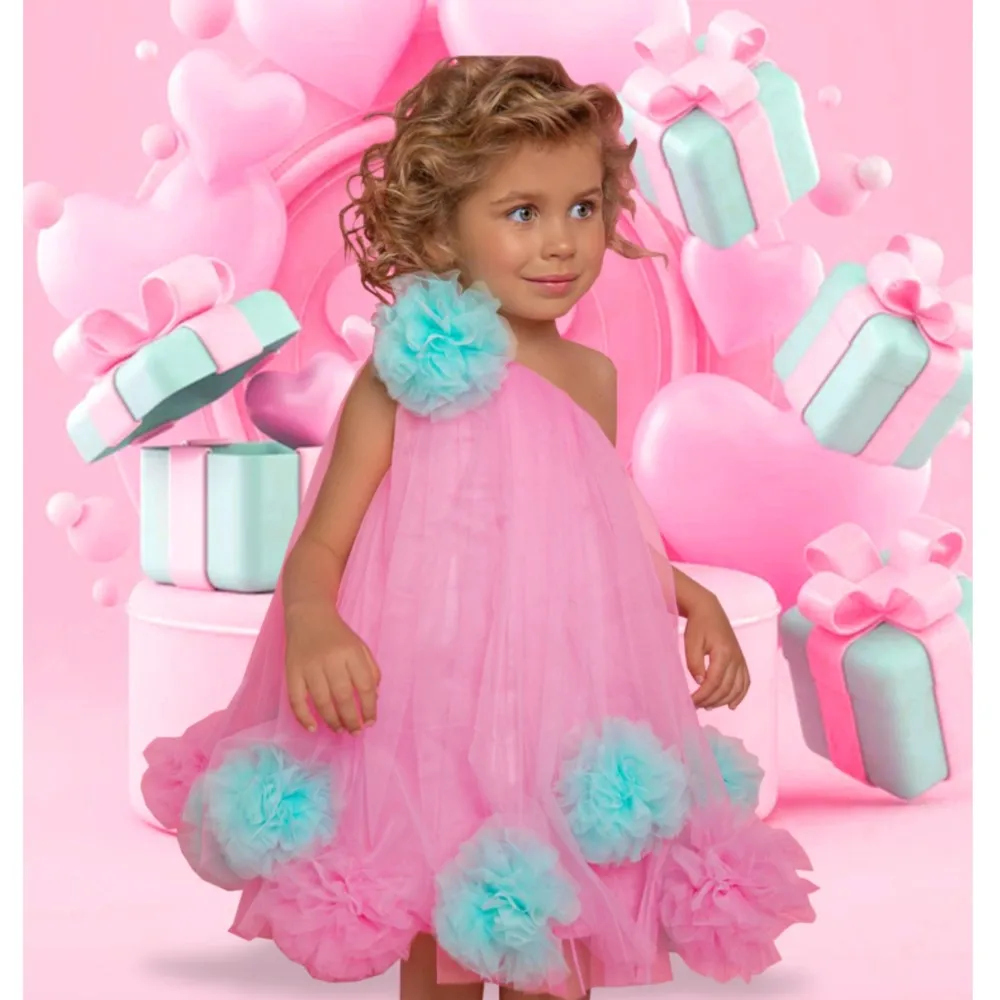 

2024 Candy Peach Tulle Princess Summer New In Dresses Sleeveless Holiday Children Clothing Kids Party Costume Baby Girls Clothes