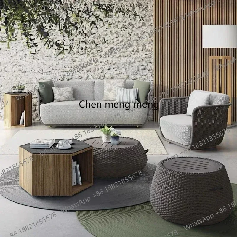 D80 Nordic Art Waterproof and Sunscreen Garden Sofas Simplicity Luxury Modern Garden Sofas Designer Outdoor Furniture Divano