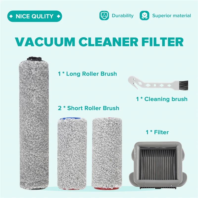 A006-rolo de escova de substituição e filtro de vácuo adequado para xiaomi roborock dyad u10 wd1s1a aspirador de pó seco e molhado sem fio