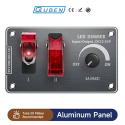 Toggle Switch Multi-Functions Aluminum Panel LED Dimmer Switch 12V 24V for RV Dual Port USB QC3.0 for Yacht Travel Trailers