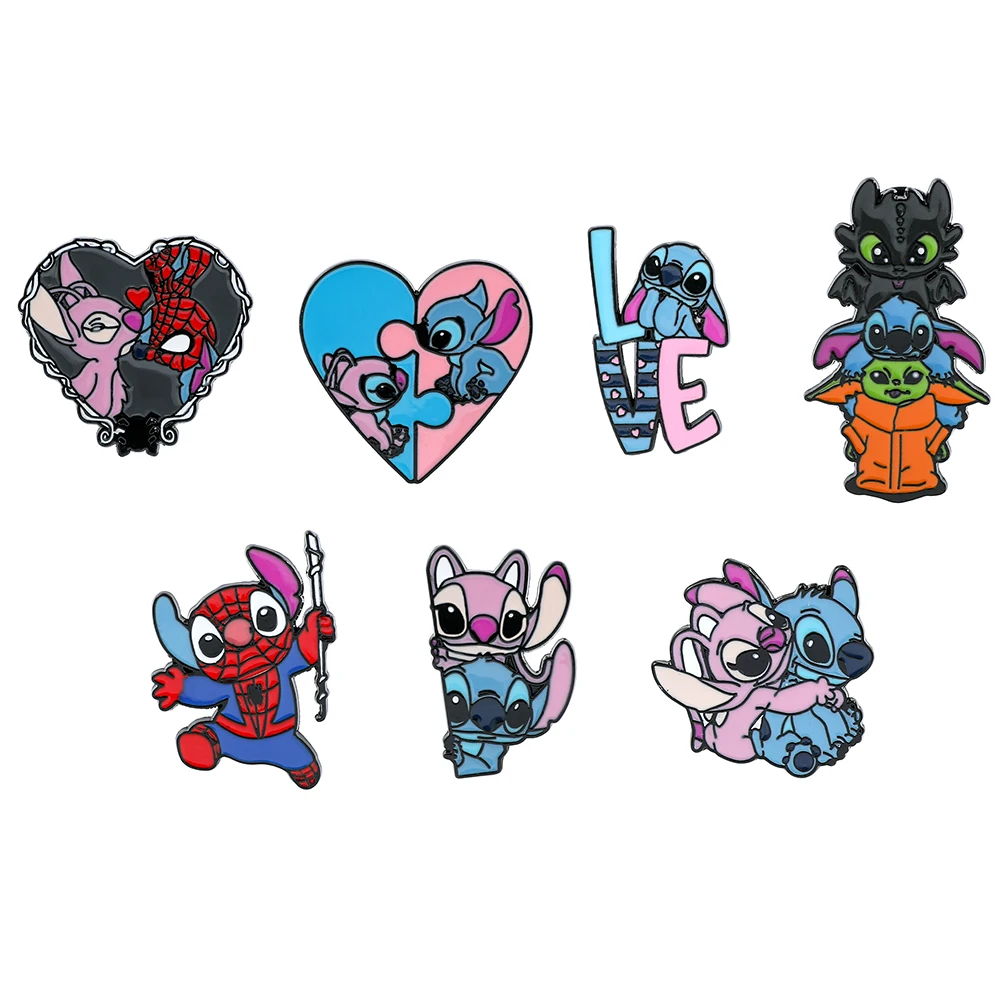 Cute Anime Stitch Enamel Pin - Kawaii Cartoon Brooch Badge for Backpacks, Jackets, Hats - Ideal Gift for Anime Lovers, Girls