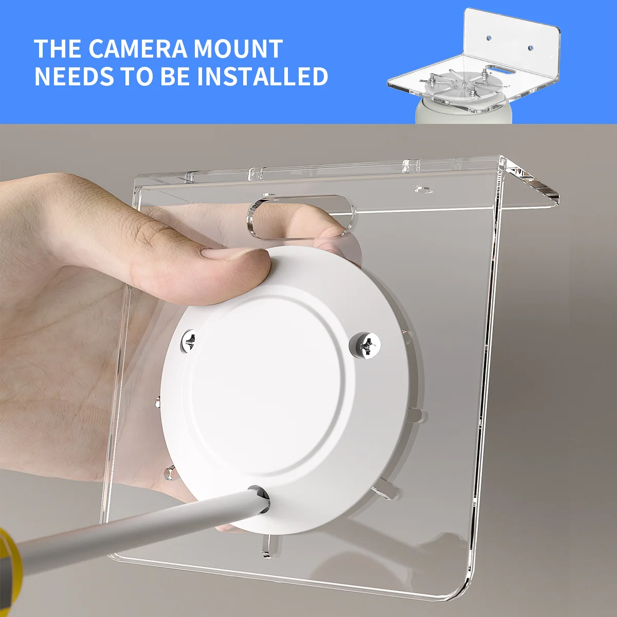 Acrylic Wall Mount Floating Shelf No Drill Adhensive Mini Security Camera Baby Monitor Small Items Storage Support Holder Stand