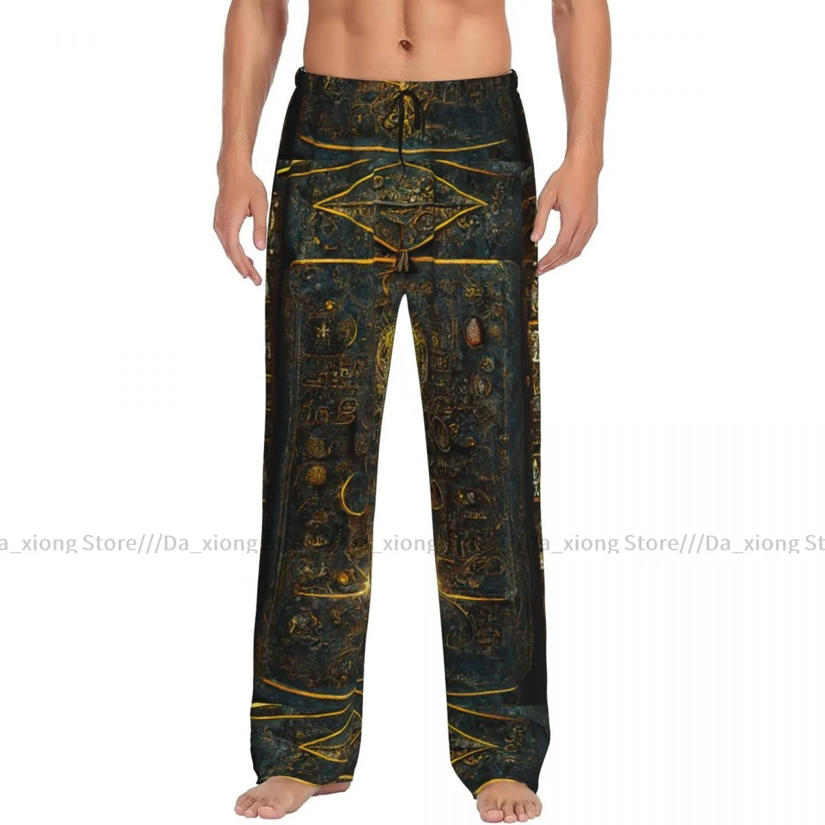 Ancient Book With Glowing Magic Spells And Runes Mens Pajamas Pyjamas Pants Lounge Pants Sleep Bottoms