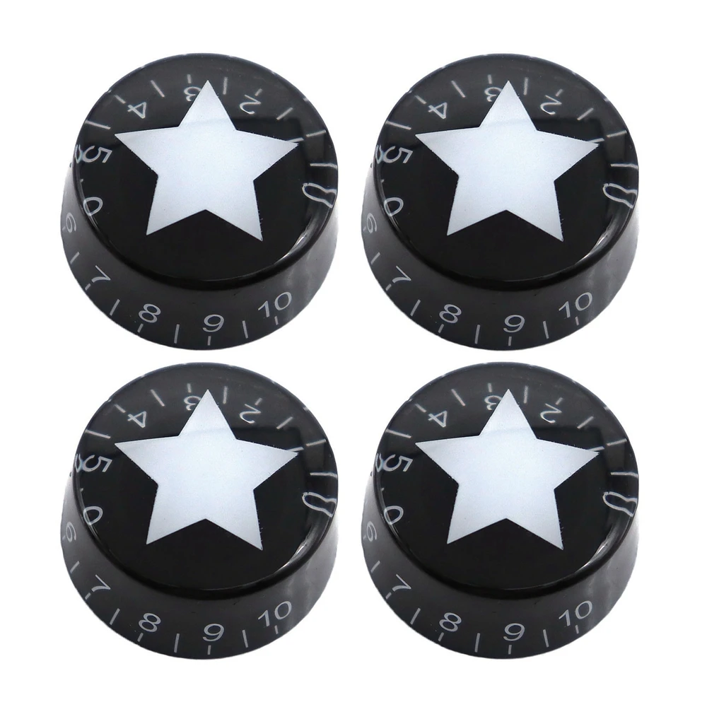 4 stücke/3 stücke Gitarre Top Hat Knöpfe Stern Muster Geschwindigkeit Volumen Tone Control Knöpfe für LP ST SQ elektrische Gitarre Teile – Detail 3