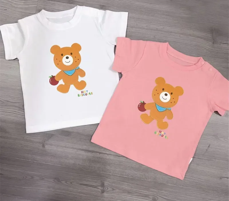 

2024 Kids Clothes Boy Girls Bear Shirt Summer Short Shirts Tops Tee Baby T-Shirt