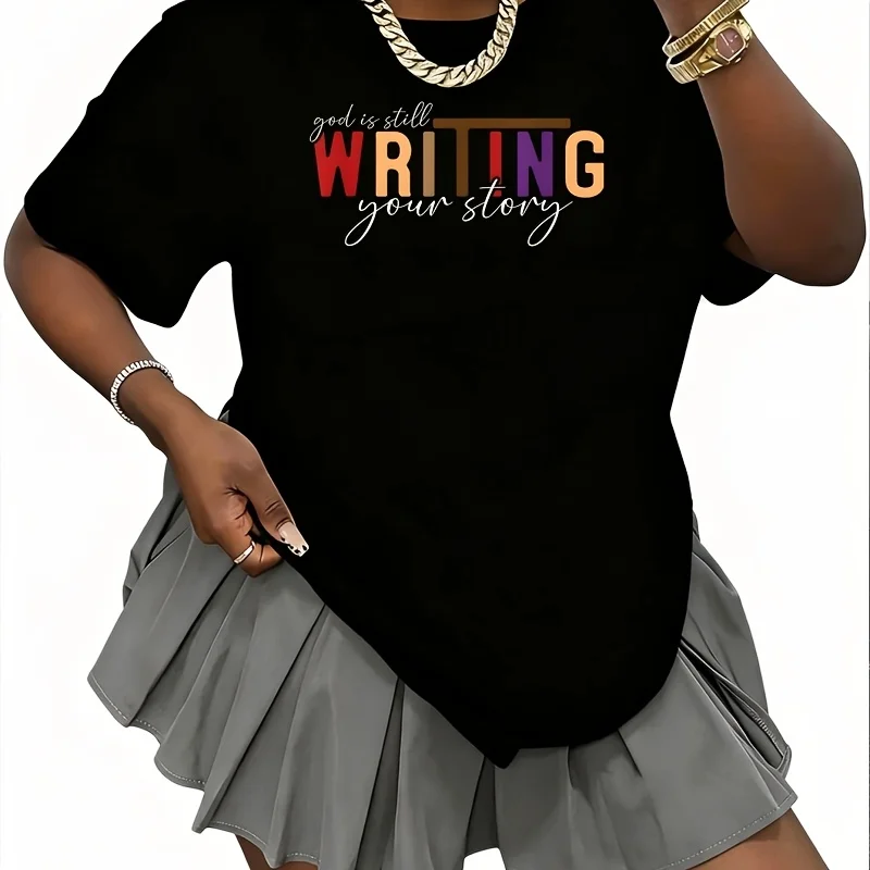 God Is Still Writing Your Story God Faith Jesus Women's T-Shirt 100% Cotton Fun Print Short Sleeve Top Casual Round Neck Tee S-5Xl