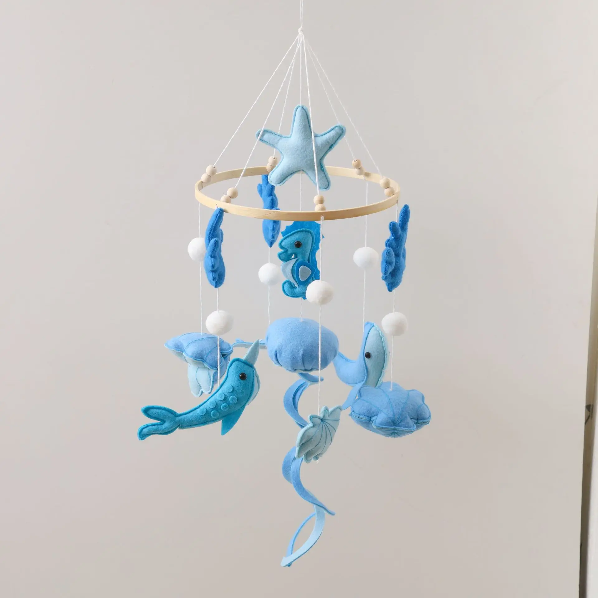 1pc 0 to 3 Years Old Nordic Style Newborn Baby Bed Bell Handmade Felt Bed Bell No Assembly Baby Soothing Wind Chime Rattle