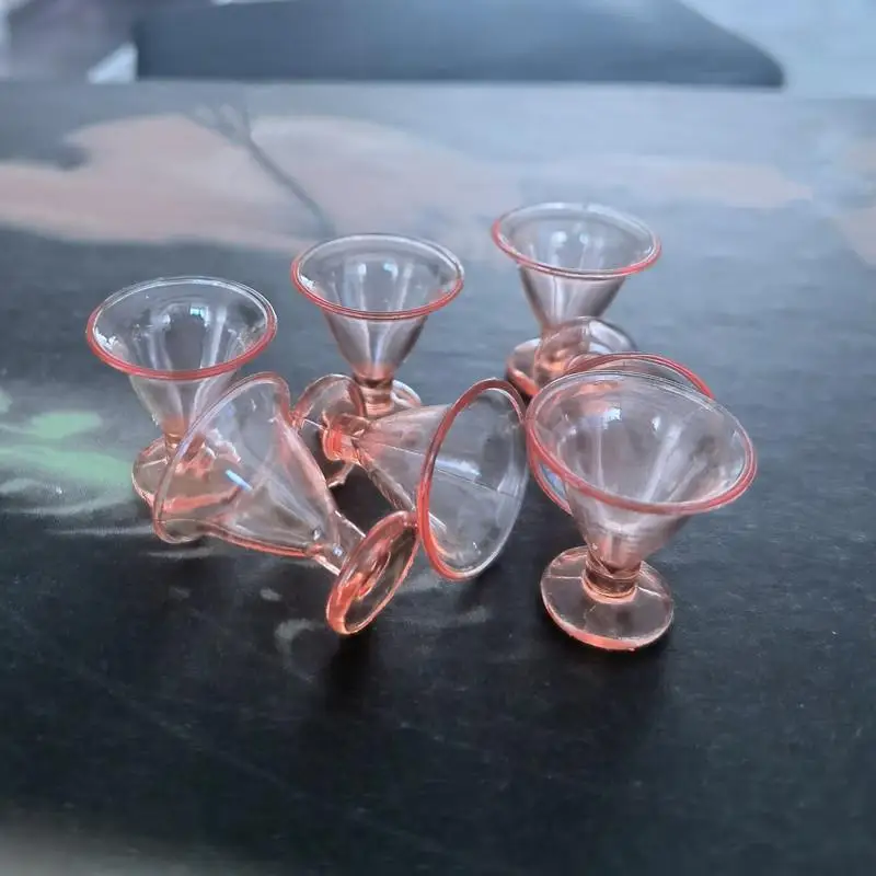 10 pz 1/12 casa delle bambole simulazione mini piede alto vetro champagne ornamento giocattoli casa delle bambole accessori in miniatura decorazione giocattoli