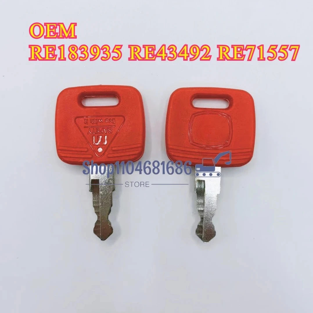 1/2/10Pcs for Tractor Ignition Keys OEM RE183935 RE43492 RE71557 Models 6010 6110 6210 6310 6410 6510 6610 6810 6910