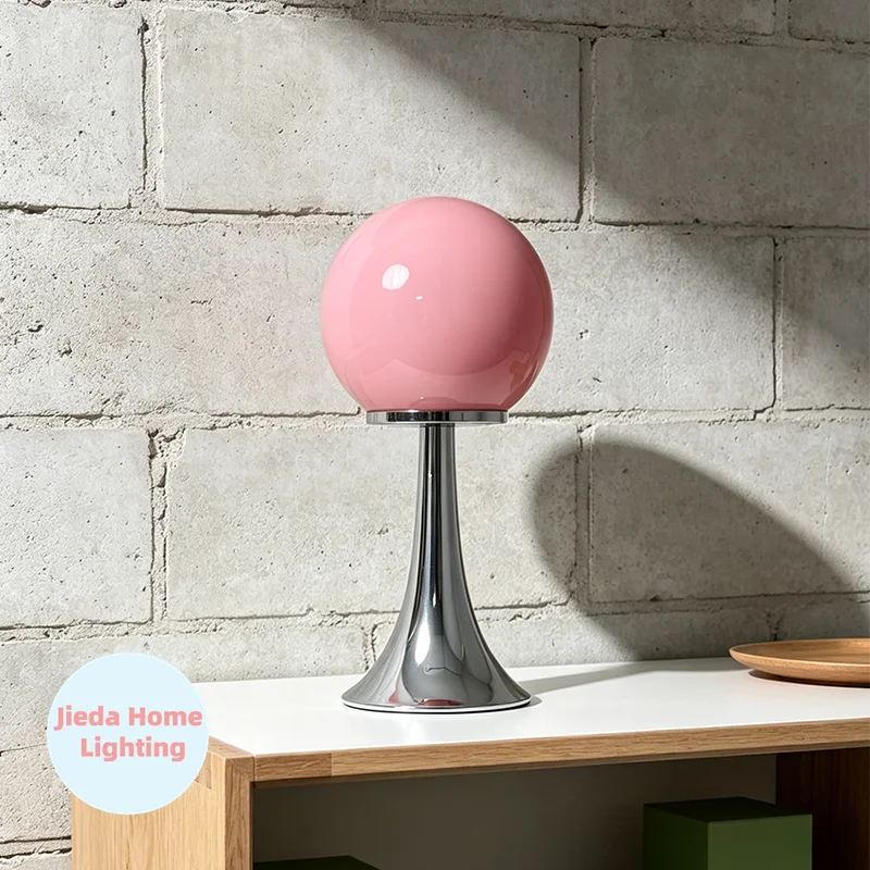 Murano Glass Table Lamp Modern Minimalist Globe Bedside Light 3 Color Temp Decor for Bedroom Living Room