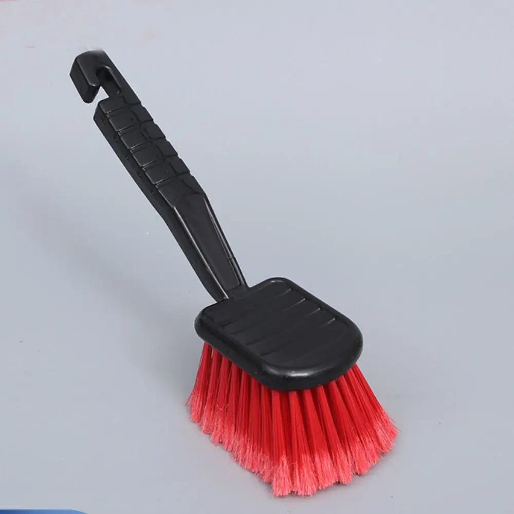 Durable Soft Bristle Wheel Cleaning Brush Plastic Red Automotive Tire Brush Wheel Cleaner Car