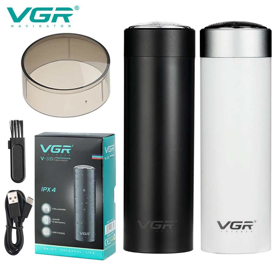 VGR Men's Mini Single Head Portable Full Body Washable Waterproof Professional Cordless Electric Shaver V-339