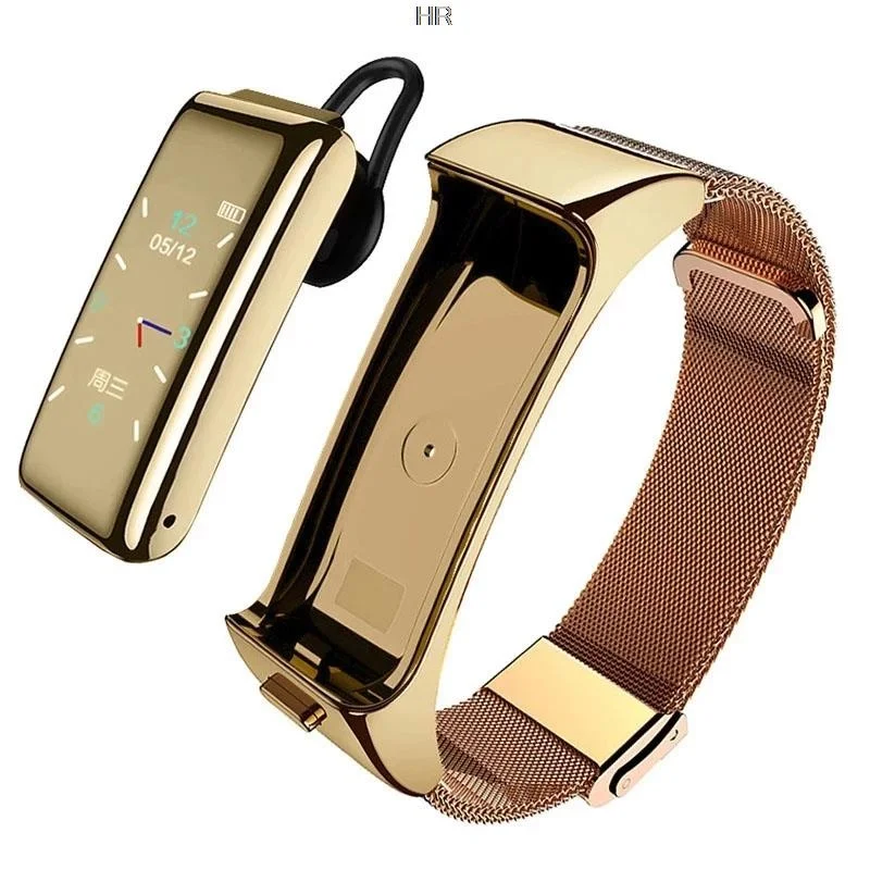 2023 B6 Smart Sports Bracelet Bluetooth Headset Color Screen Sports Monitoring Multi-function Call 2in1 Detachable Smart Watch