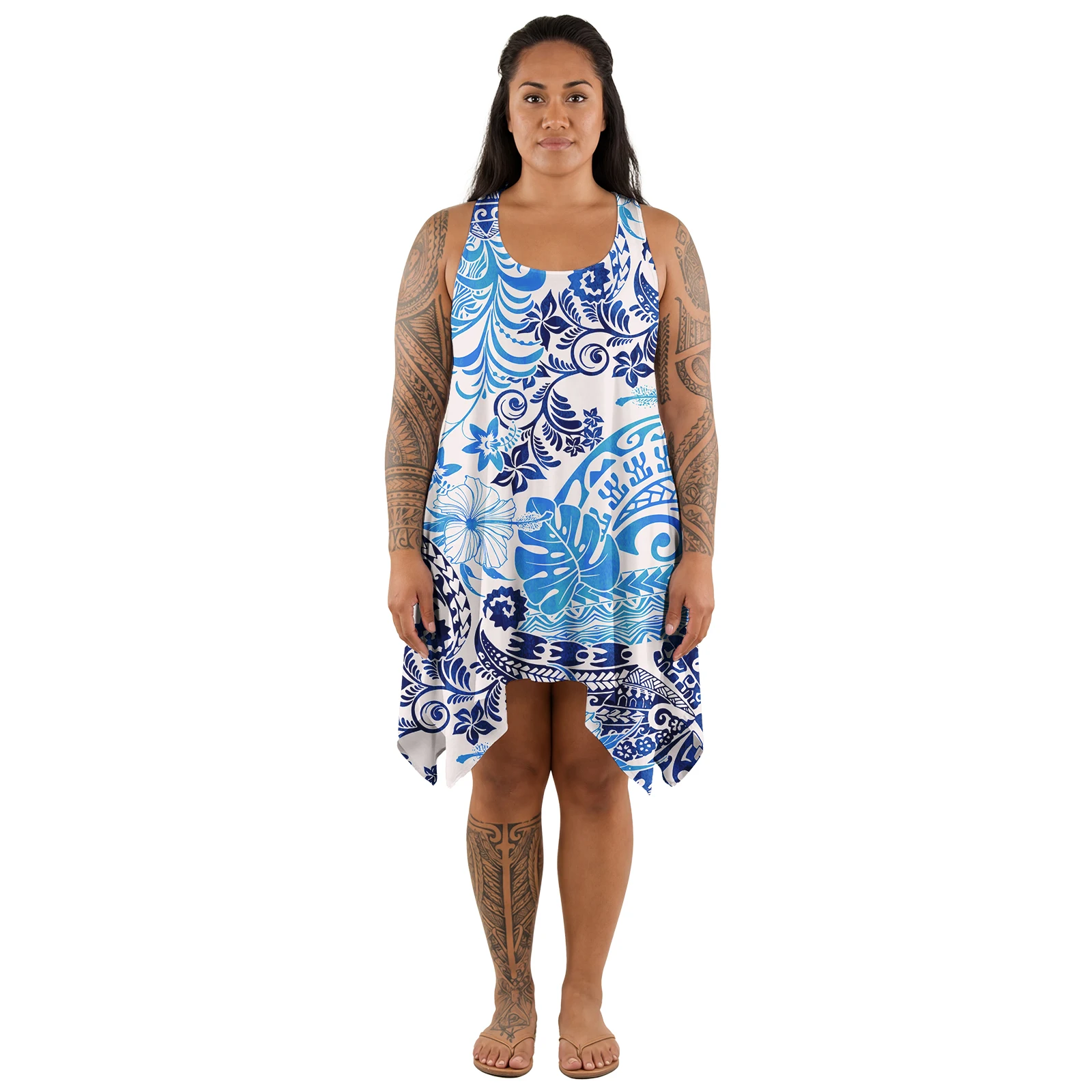 Pattern Custom Hawaiian Plus Size Ladies Wear Polynesian Women Sleeveless Prom Dress Tribal Design Samoan Tank Tops Short Skirts - view 2