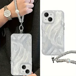 Pearl Diamond Bracelet Phone Case For Samsung Galaxy A53 A52 A13 A22 A32 A12 A23 A33 A73 A72 A03S Gradient Glitter Chain Cover