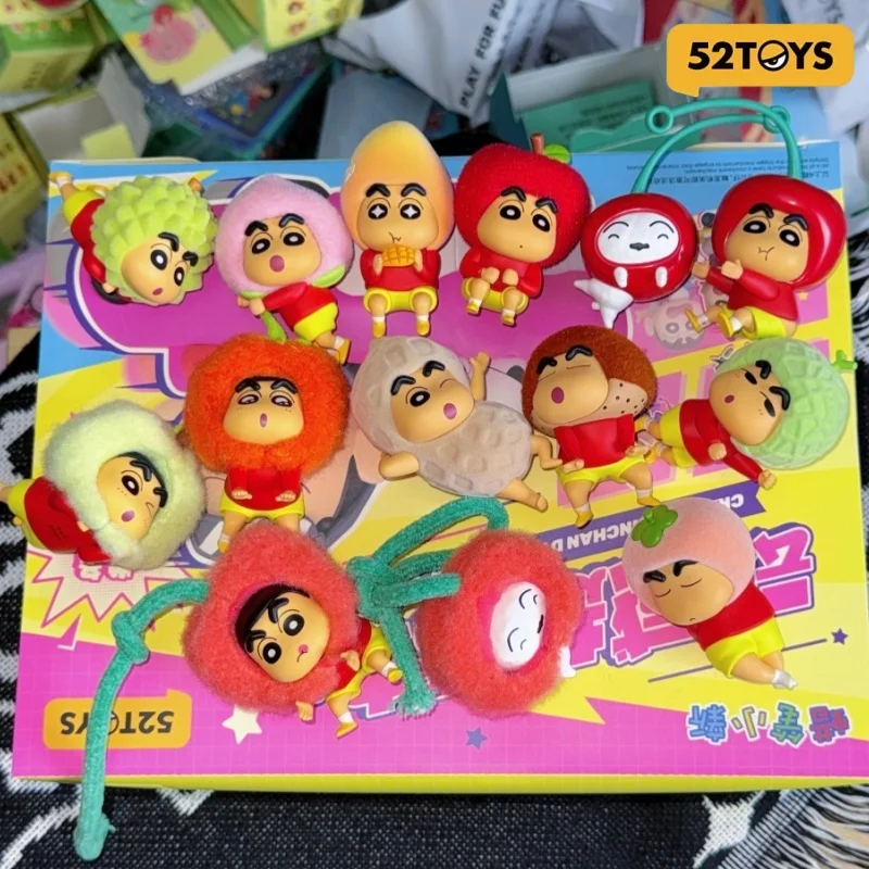 

52TOYS Crayon Shin Chan Eating Fruits Series Blind Box Fluffy Cute Fruit Themed Figure Desktop Ornament Gift For Boys Girls
