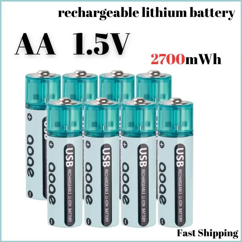 USB AA 1.5V battery USB rechargeable lithium ion battery 2700mWh AA Li-Ion battery for Remote Control Toy light Batery pilha aa