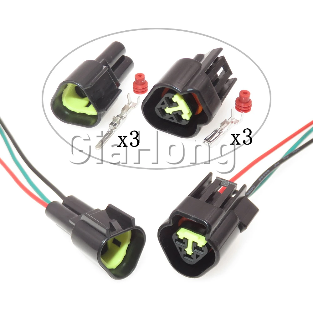 

1 Set 3 Ways Starter Auto Accessories Car Waterproof Connector Automobile Male Female Docking Cable Socket FW-C-3F-B FW-C-3M-B