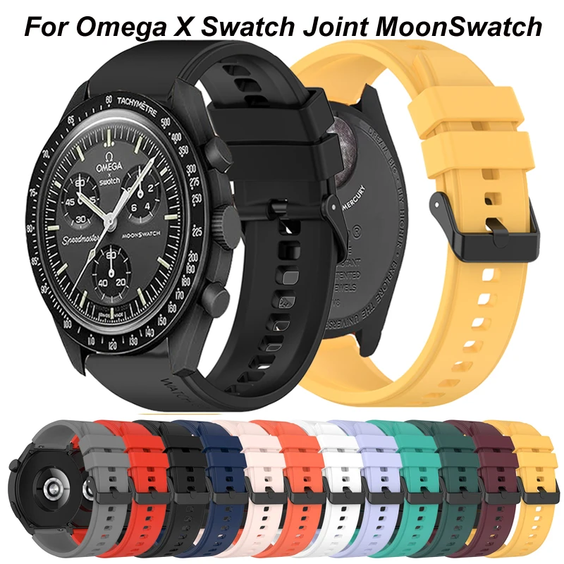 Correa de silicona de 22mm y 20mm para Omega X Swatch, correa de reloj MoonSwatch para Garmin Forerunner 55 158 165 745 965 255 265 645 245