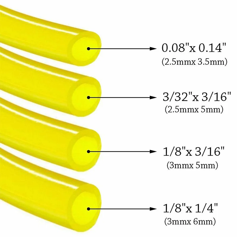 4 sizes Yellow Hose Pipe Tubing Trimmer Chainsaw Blower Fuel pipes Replacement Set Kit Tube Accessories Engine