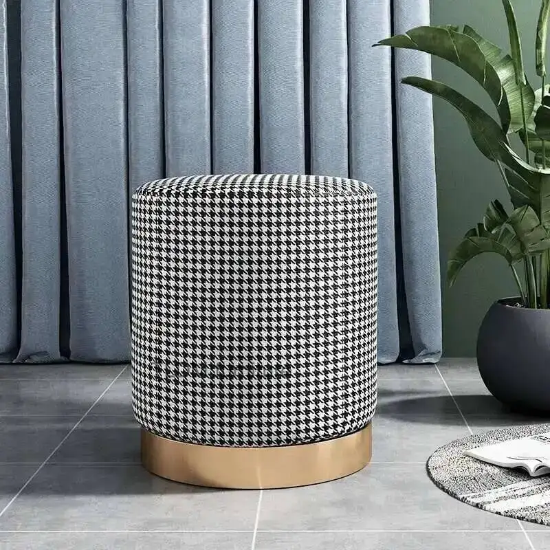 hall shoe stool bench ottoman Nordic for living room makeup chair luxury round Stool thousand bird small Footrest Home furniture