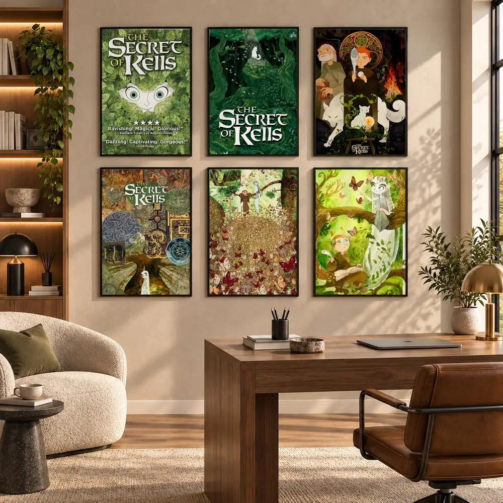 The Secret of Kells Anime Poster Self-adhesive Art Waterproof Paper Sticker Coffee House Bar Room Wall Decor