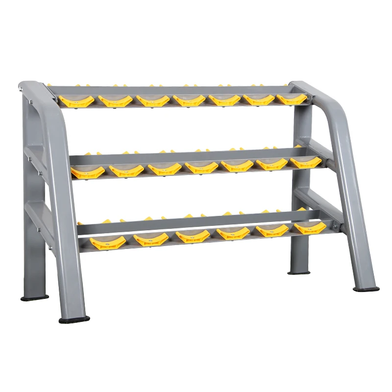 

Zenbon Commercial Fitness Gym Equipment Sports High Quality 3 Thickness 3 Layer Beauty Dumbbell Rack for 10 Pairs