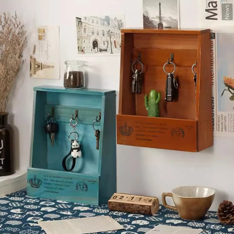 

1 шт., деревянный ящик для хранения ключей, органайзер, настенные подвесные крючки, почтовые ящики, украшение на стену, коридор, гостиная, спальня
