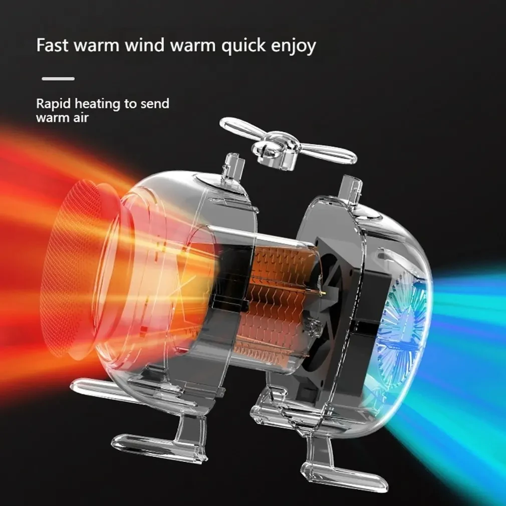 Portable Small Space 500W Heater Fast Heating Lightweight Desktop Warm Air Heater Indoor Office Household Warmer Fan