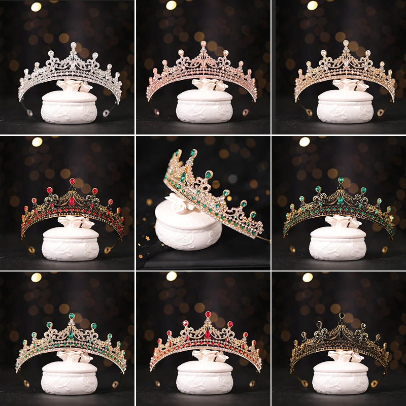 

Bridal crown Wedding Hair Accessories Rhine Stone Crown Wedding Gold Hair Accessories Popular Bridal Headdress Queen's Crown