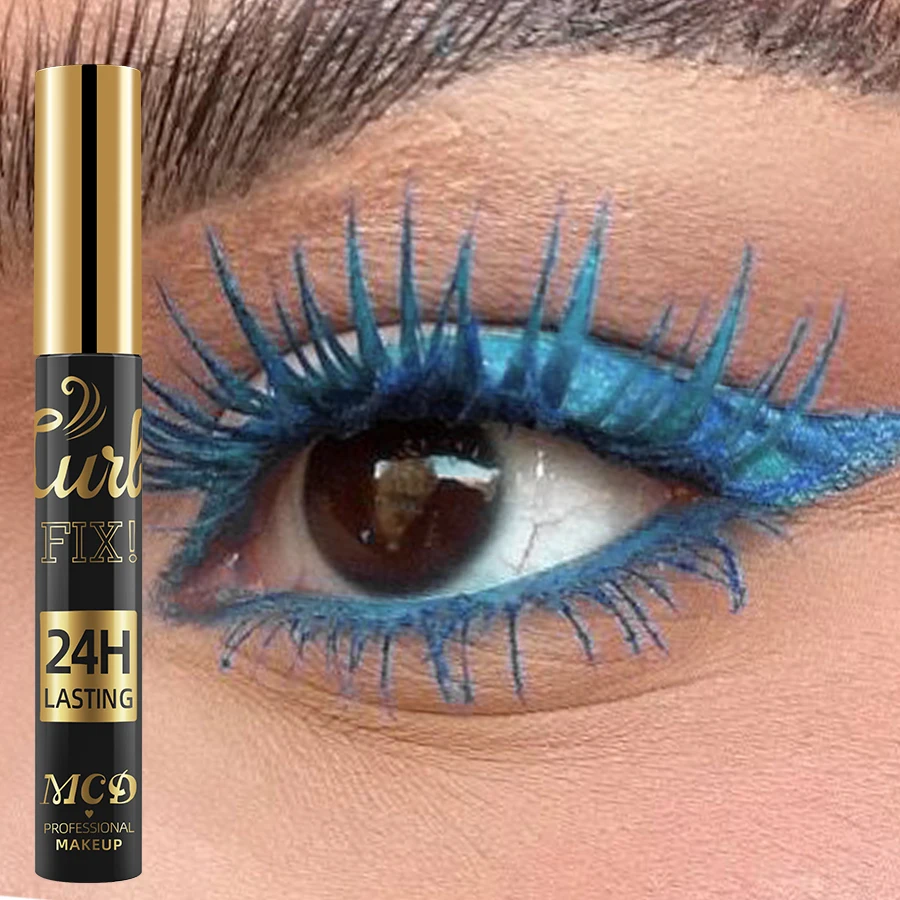 Mascara impermeabile 5D Vibrante Formula con inchiostro per arricciatura a 9 colori a lunga durata - Estensione per eyeliner Cosmetico per trucco occhi blu verde nero