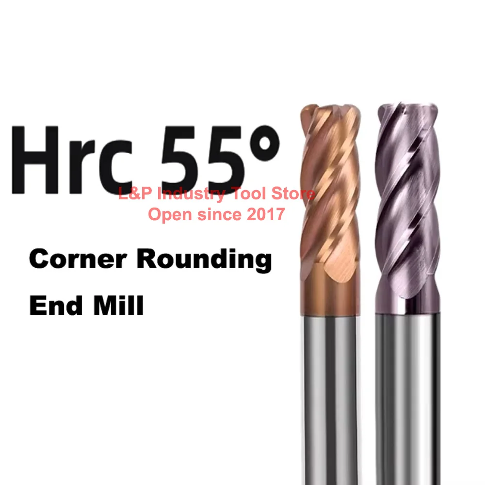 

HRC55 4T Угловая концевая фреза Фреза Сверло с ЧПУ Фреза Инструмент для накатки Аксессуары для мастерской Токарный станок Инструменты для обработки
