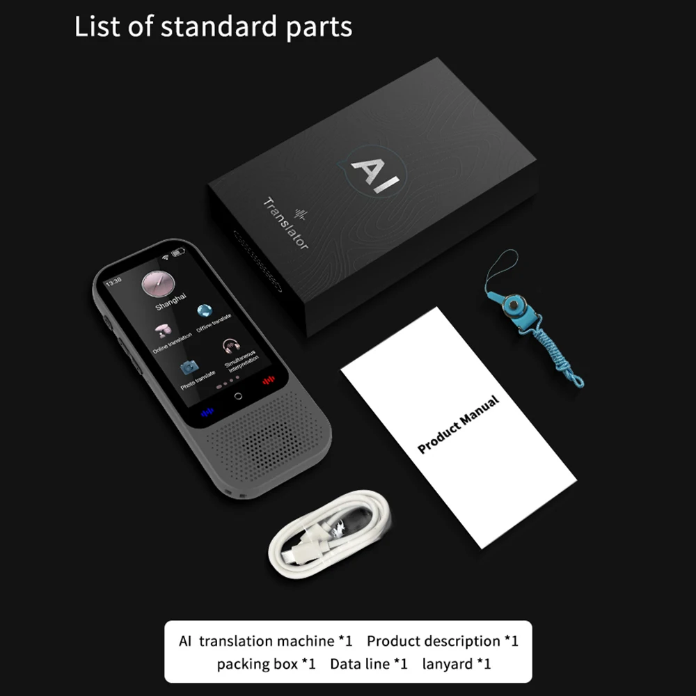 

Портативное устройство языкового переводчика с 138 языками голосового перевода 16 автономных перевода, синхронное переводнение