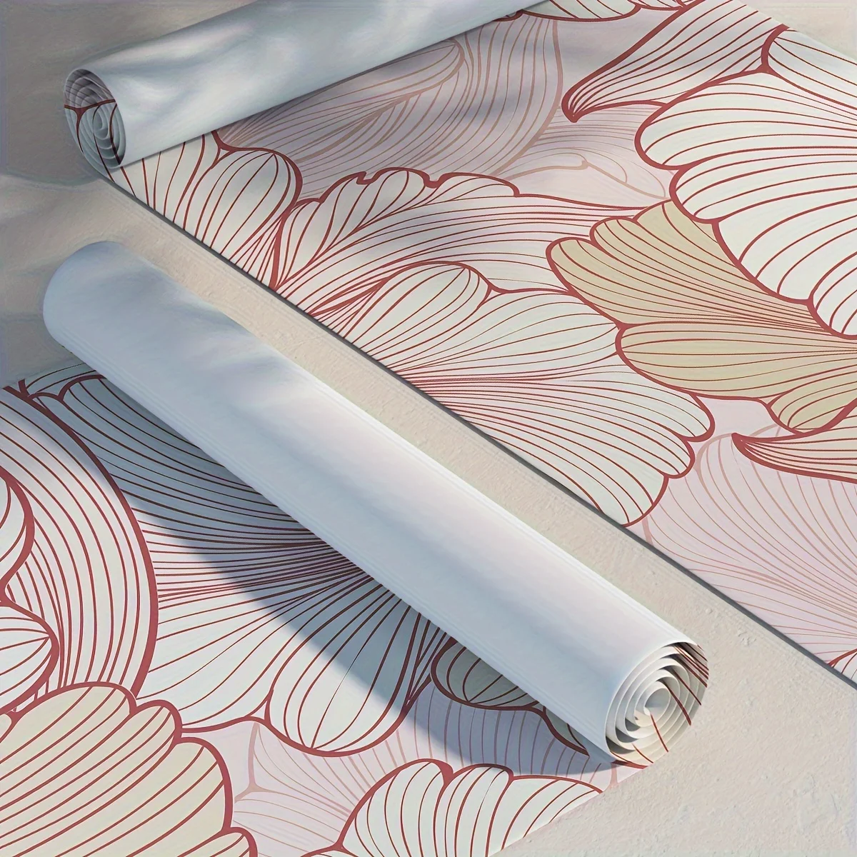 3PCS Hand-Painted Wind Lines Flower Pattern Thickened Moisture-Proof Wallpaper Self-Adhesive Waterproof Home Decoration Wall Sti