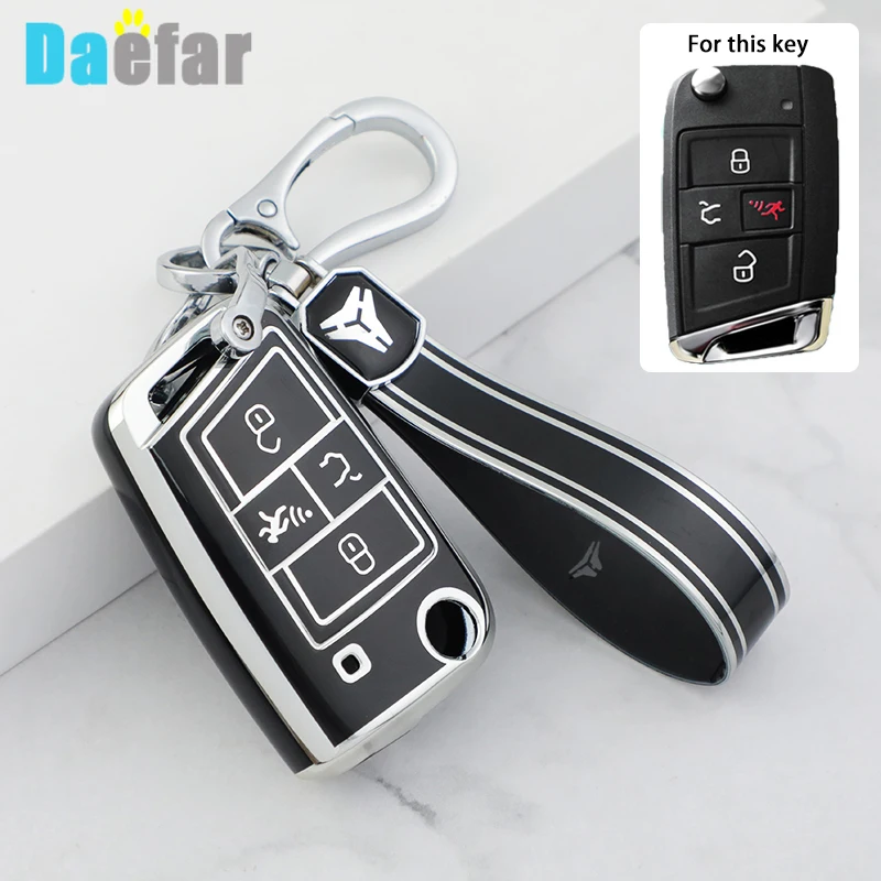 TPU 4 Buttons Car Key Case for VW Volkswagen Golf VII Mk7 GTI Jetta Flip Hoder Remote Control Fobs Protector Cover