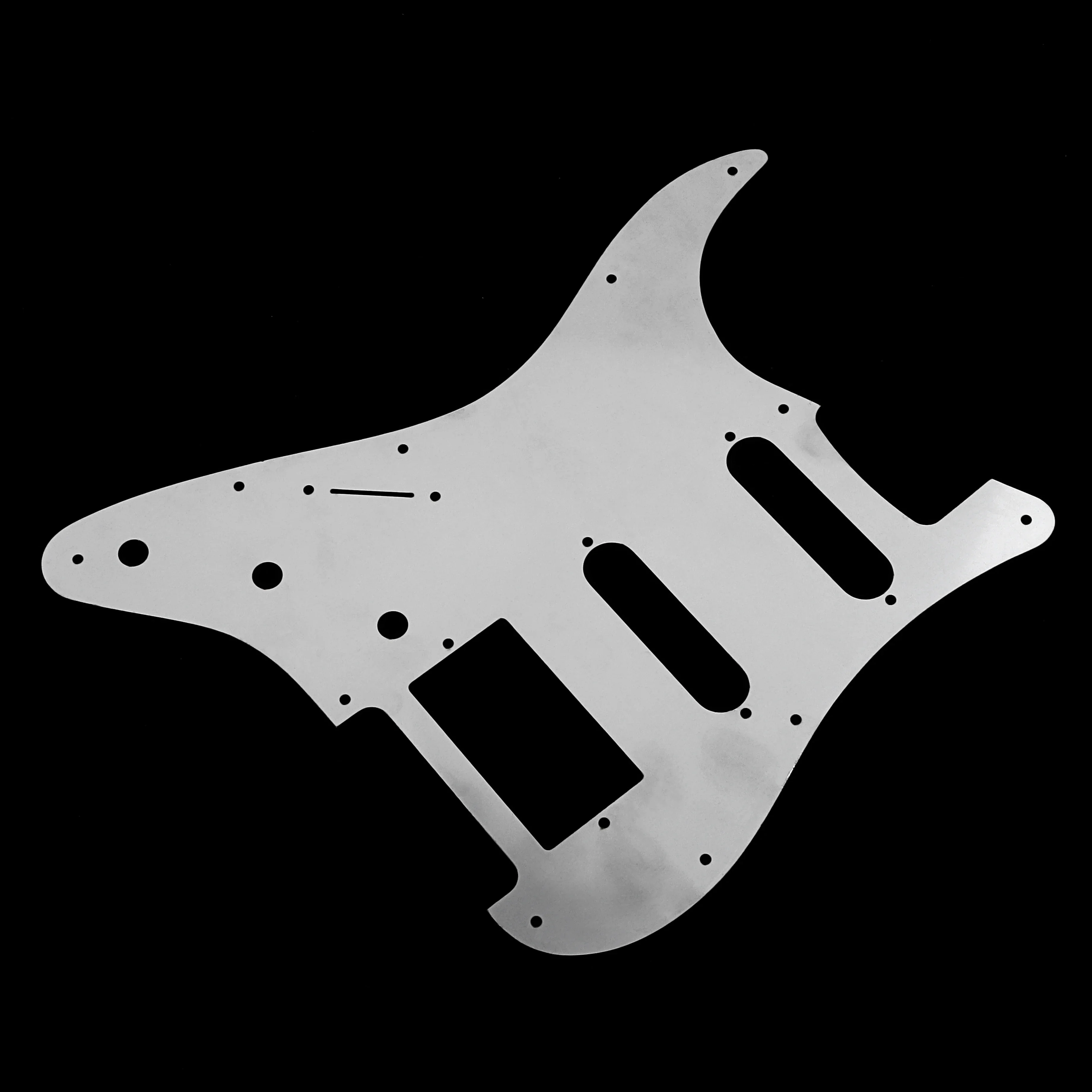 جيتار منقوش باللون الفضي - درع معدني بتكوين SSH للقيثارات على طراز ستراتوكاستر، تصميم مثبت مسطح #4
