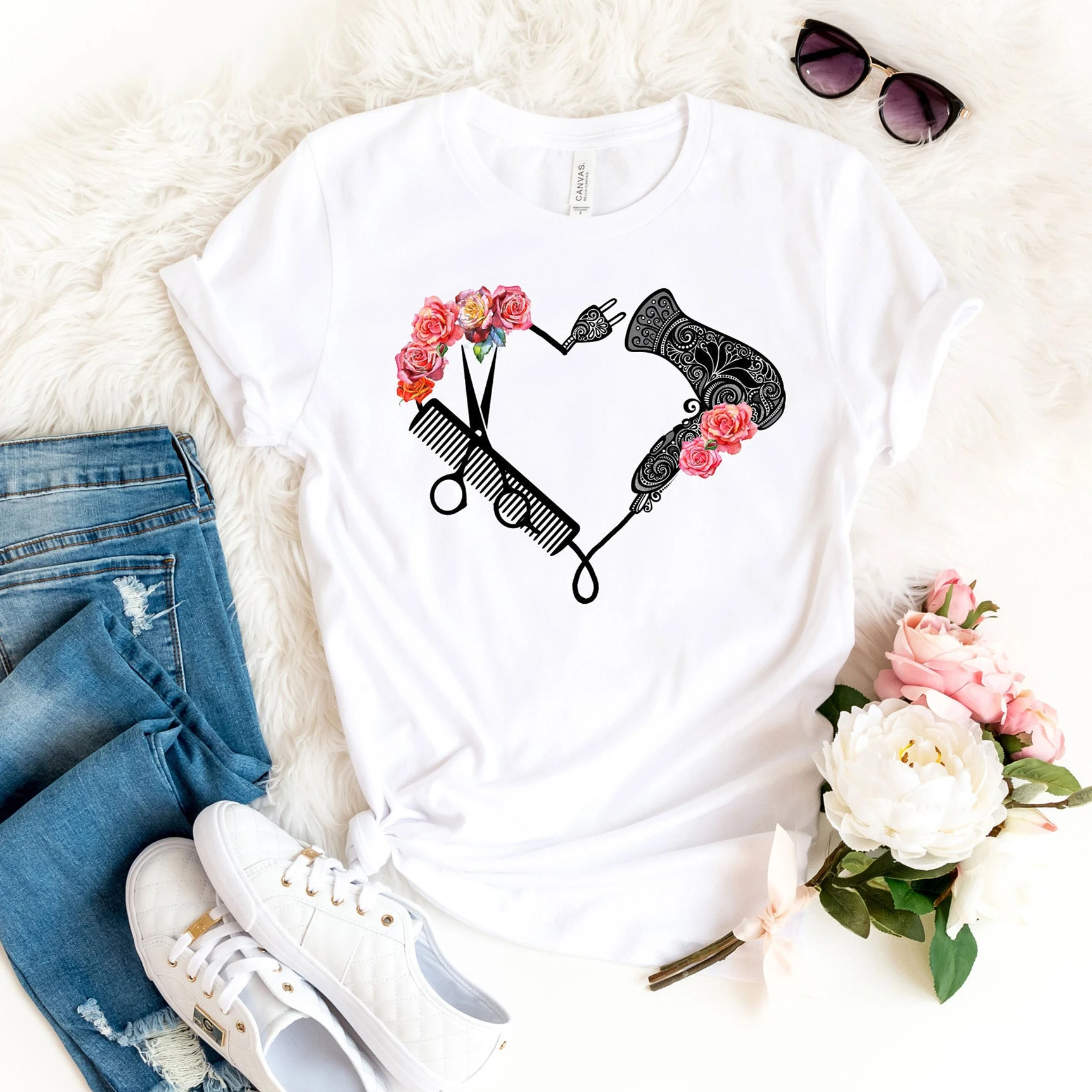 2020 Hairdresser Shirt Funny Hairtylist T-shirt Cute Stylist Life Tees for Women Hairstylist Gift Harajuku Shirt Tumblr Tops