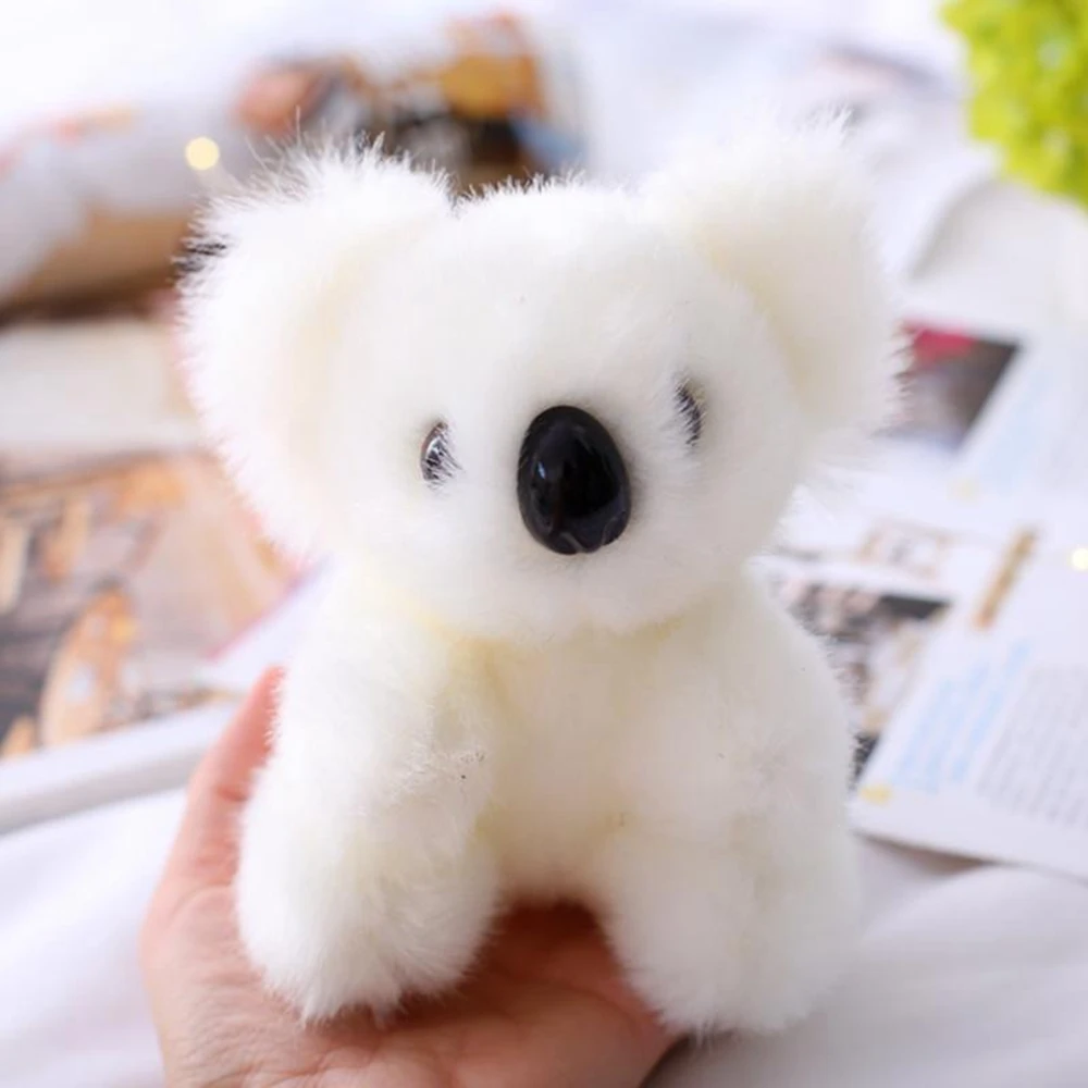 14CM Cute Simulation Small Koala Plush Toy Brown White Long Hair Super Soft Decoration Doll Children's Birthday Christmas Gift